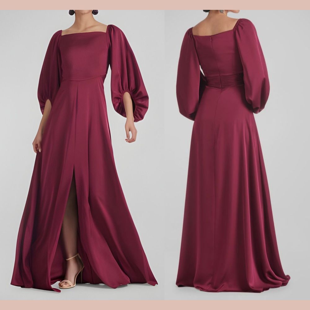 Nwt $795 Sachin & Babi [ 0 ] Square Neck Bryant Gown In Garnet Red #Q1139